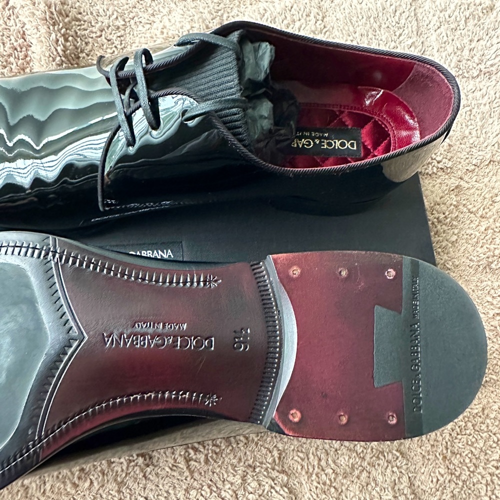 Dolce&Gabbana Men's Patent Leather Derby Shoes